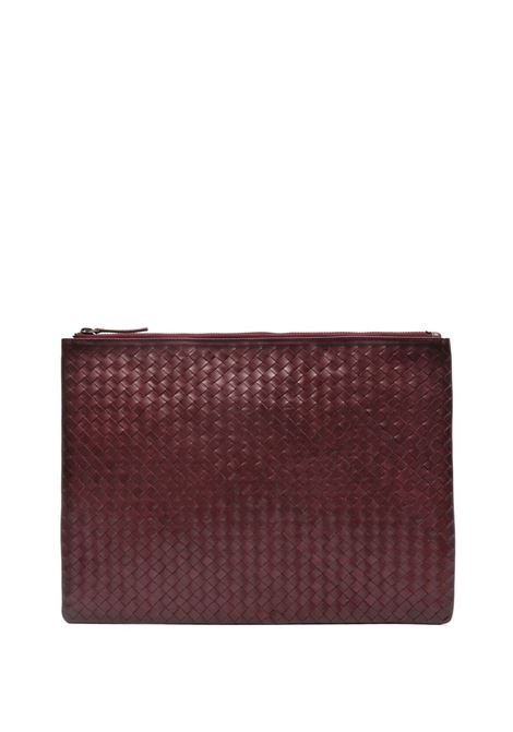 Borsa clutch intrecciata in bordeau dragon diffusion - donna